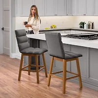 Corliving Boston Dining Collection 2-pc. Upholstered Tufted Bar Stool