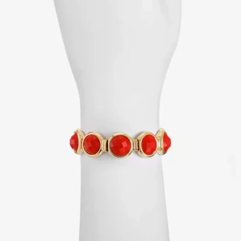 Liz Claiborne Womens Orange Round Stretch Bracelet