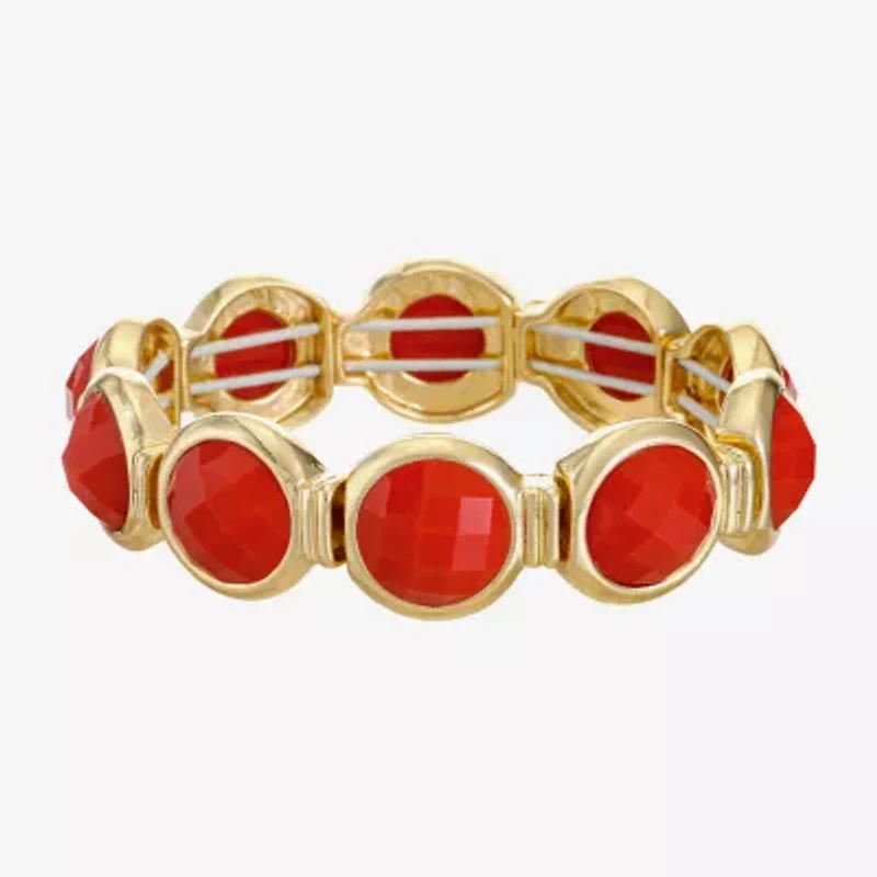 Liz Claiborne Womens Orange Round Stretch Bracelet