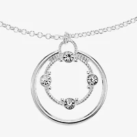 Liz Claiborne Silver Tone Pendant Necklace And Drop Earring Womens 2-pc. Jewelry Set