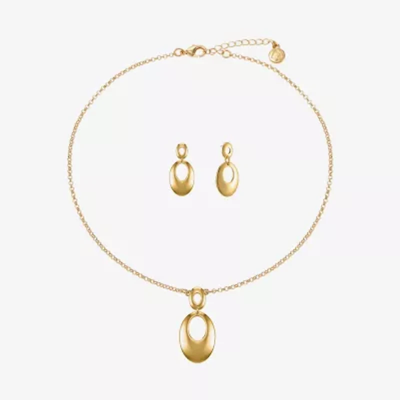 Liz Claiborne Pendant Necklace And Drop Earring Womens Oval 2-pc. Jewelry Set