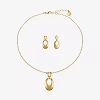 Liz Claiborne Pendant Necklace And Drop Earring Womens Oval 2-pc. Jewelry Set