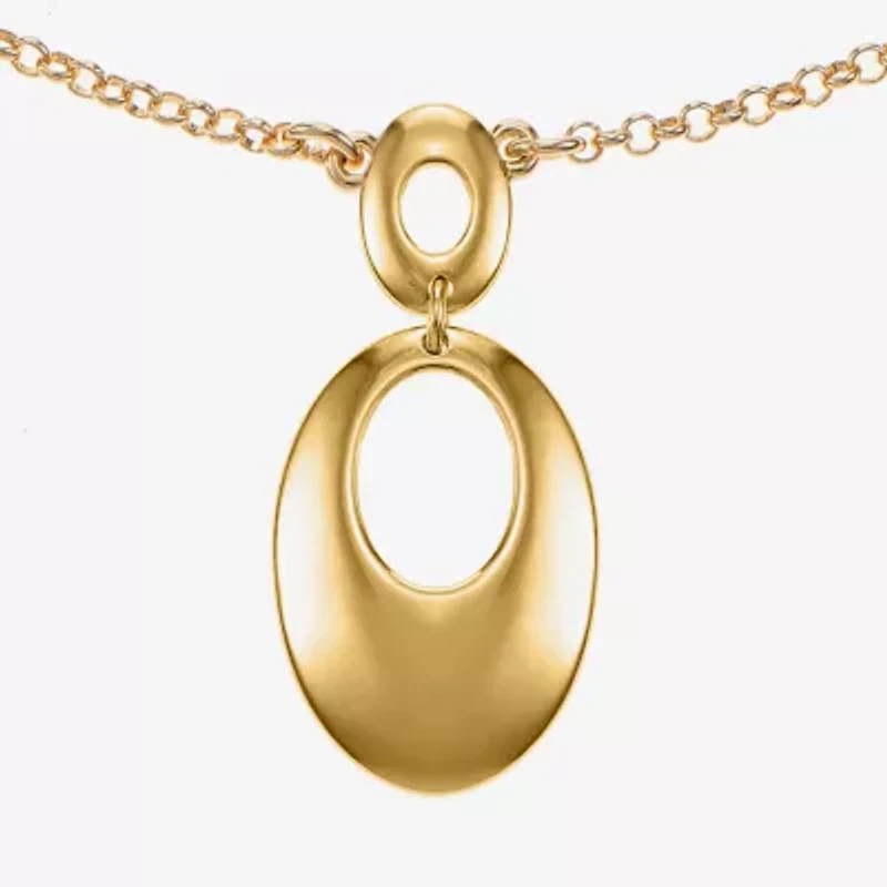 Liz Claiborne Pendant Necklace And Drop Earring Womens Oval 2-pc. Jewelry Set