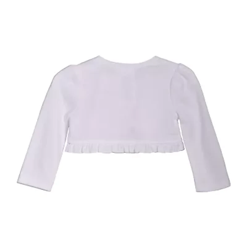 Bonnie Jean Baby Girls Crew Neck Long Sleeve Button Cardigan