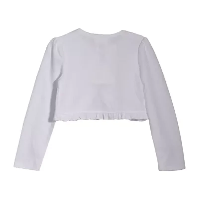 Bonnie Jean Toddler Girls Round Neck Long Sleeve Button Cardigan