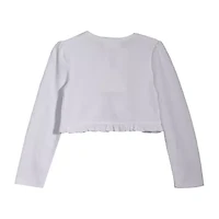 Bonnie Jean Toddler Girls Round Neck Long Sleeve Button Cardigan
