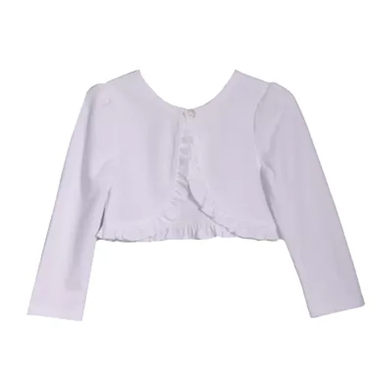 Bonnie Jean Toddler Girls Round Neck Long Sleeve Button Cardigan