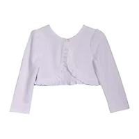 Bonnie Jean Toddler Girls Round Neck Long Sleeve Button Cardigan