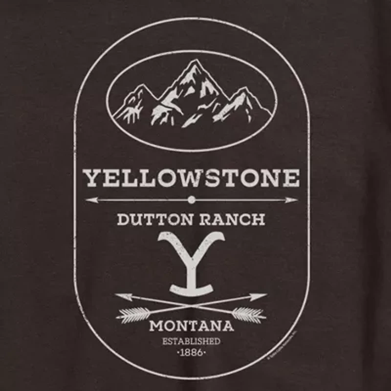 Yellowstone Mens Crew Neck Short Sleeve Regular Fit Graphic T-Shirt