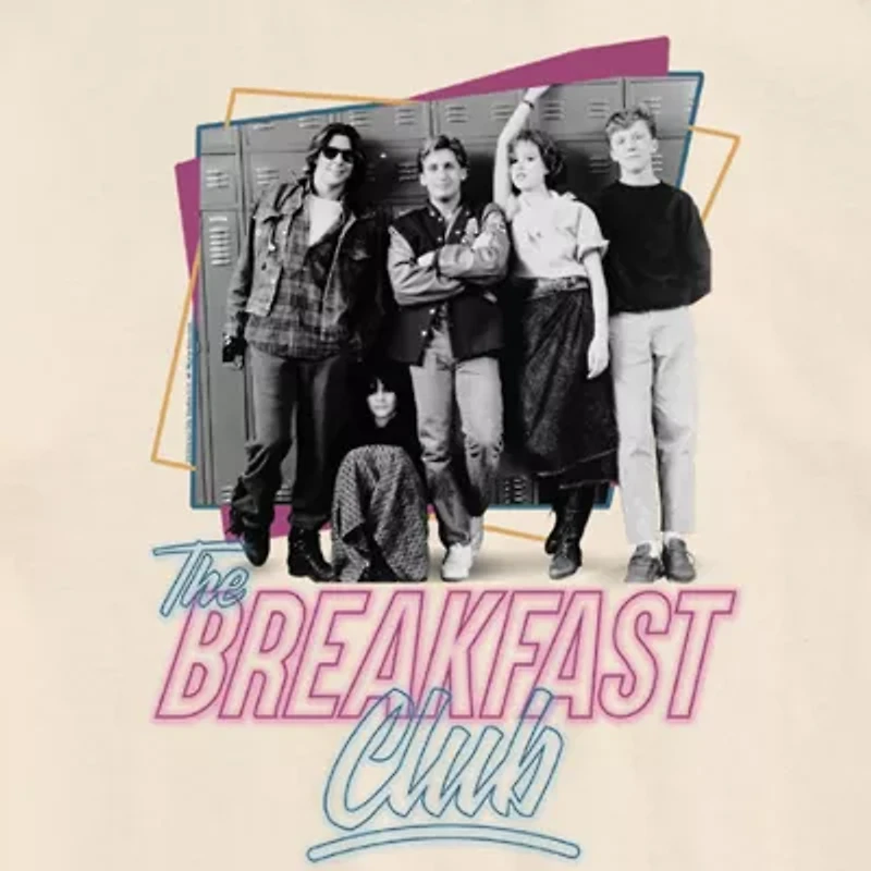 The Breakfast Club Mens Crew Neck Short Sleeve Regular Fit Graphic T-Shirt