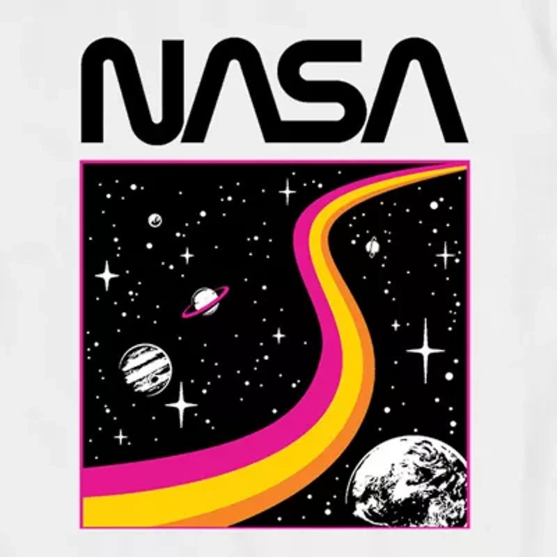 Nasa Mens Crew Neck Short Sleeve Regular Fit Graphic T-Shirt