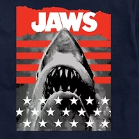 Jaws Mens Crew Neck Short Sleeve Regular Fit Graphic T-Shirt