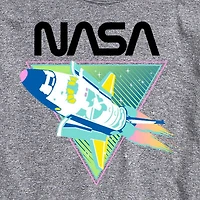Nasa Mens Crew Neck Short Sleeve Regular Fit Graphic T-Shirt