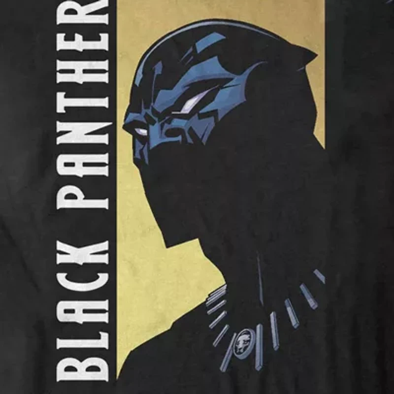 Mens Crew Neck Short Sleeve Classic Fit Black Panther Marvel Graphic T-Shirt