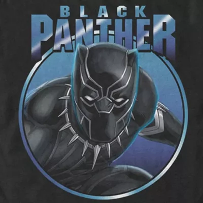 Mens Crew Neck Short Sleeve Classic Fit Black Panther Marvel Graphic T-Shirt