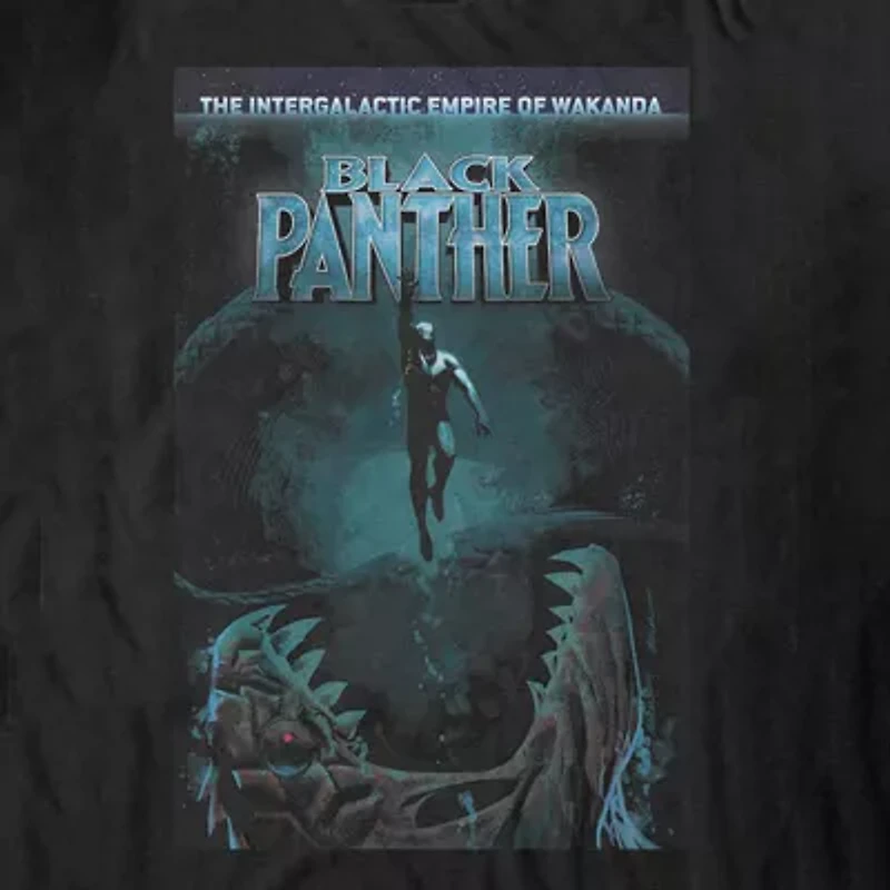 Mens Crew Neck Short Sleeve Classic Fit Black Panther Marvel Graphic T-Shirt