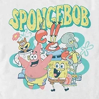 Mens Crew Neck Short Sleeve Classic Fit Spongebob Graphic T-Shirt