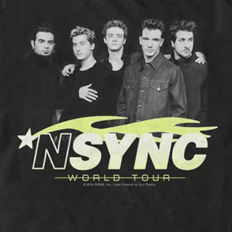 Nsync Mens Crew Neck Short Sleeve Classic Fit Graphic T-Shirt
