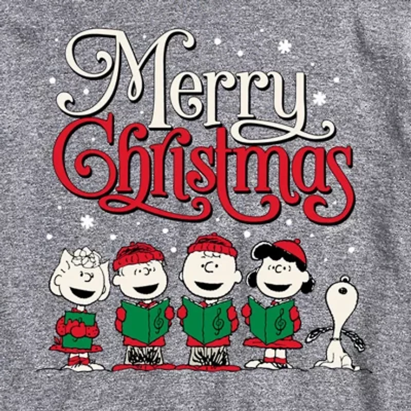 Mens Short Sleeve Peanuts Christmas Graphic T-Shirt