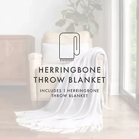 Casual Comfort Herringbone Lightweight Throw
