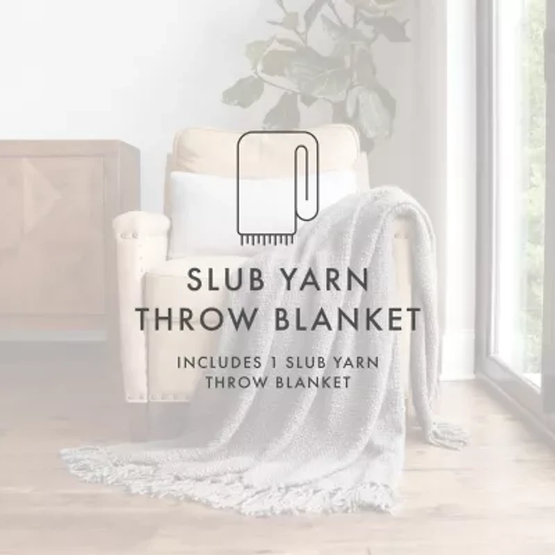 Casual Comfort Slub Yarn Washable Midweight Throw