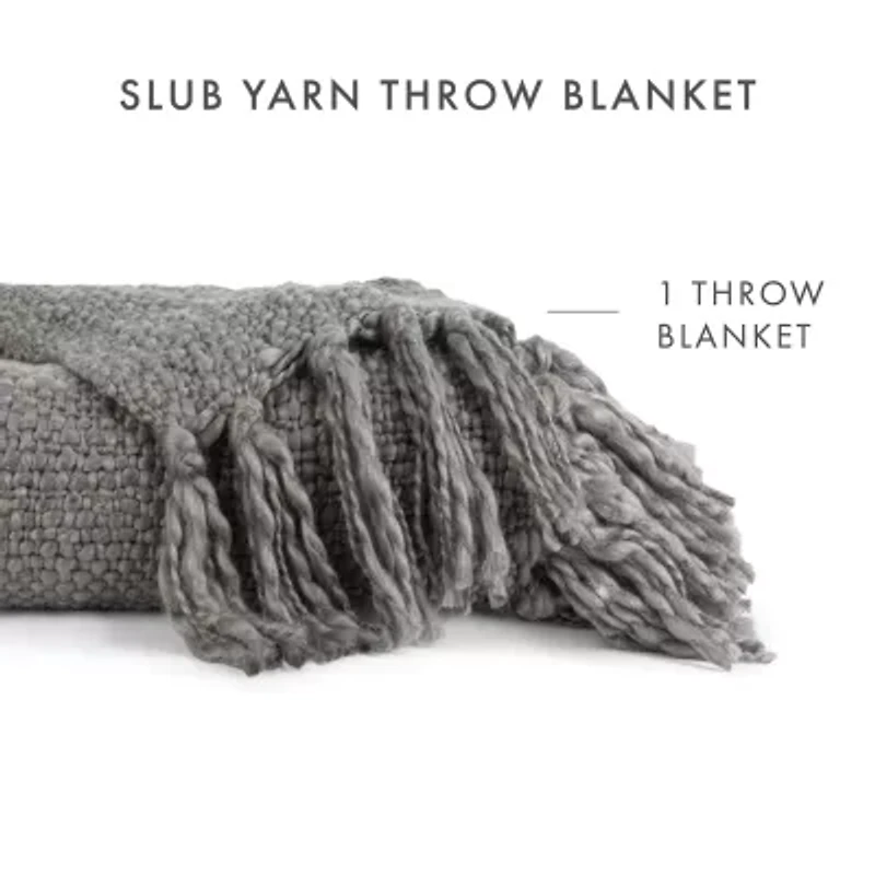Casual Comfort Slub Yarn Washable Midweight Throw
