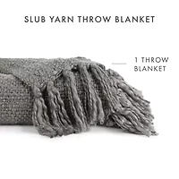 Casual Comfort Slub Yarn Washable Midweight Throw