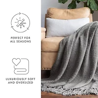 Casual Comfort Slub Yarn Washable Midweight Throw