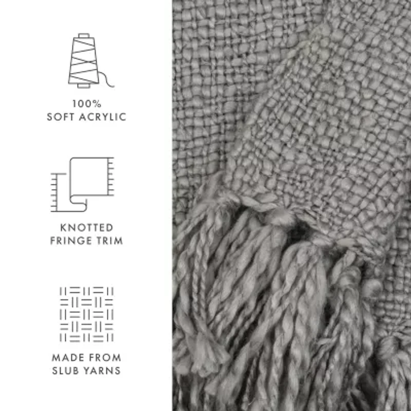 Casual Comfort Slub Yarn Washable Midweight Throw