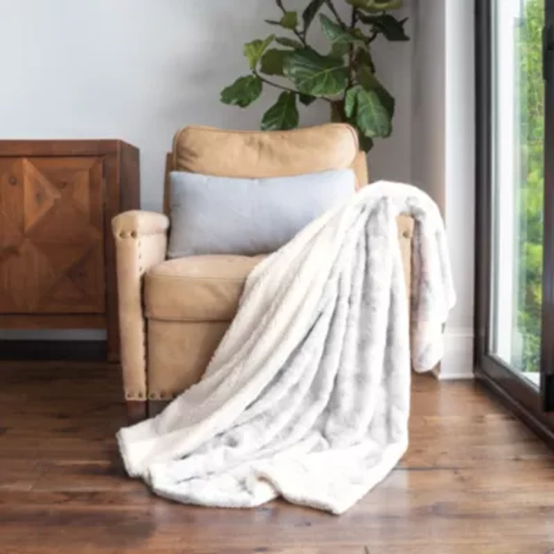 Casual Comfort Faux Fur Tie Dye Reversible Extra Weight Throw