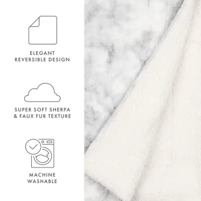 Casual Comfort Faux Fur Tie Dye Reversible Extra Weight Throw
