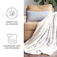 Casual Comfort Faux Fur Tie Dye Reversible Extra Weight Throw