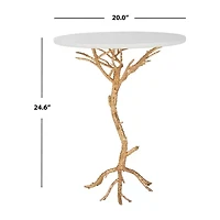 Carolyn Rooted Gold Accent Table