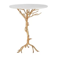Carolyn Rooted Gold Accent Table