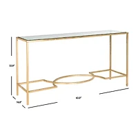 Inga Gold Console Table with Glass Top