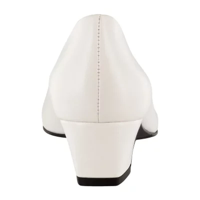 Easy Street Prim Womens Round Closed Toe Block Heel Pumps