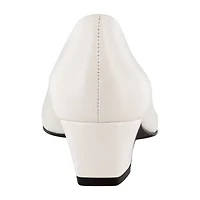Easy Street Prim Womens Round Closed Toe Block Heel Pumps