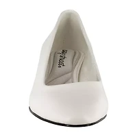 Easy Street Prim Womens Round Closed Toe Block Heel Pumps