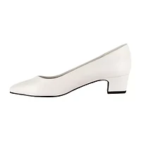 Easy Street Prim Womens Round Closed Toe Block Heel Pumps