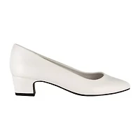 Easy Street Prim Womens Round Closed Toe Block Heel Pumps