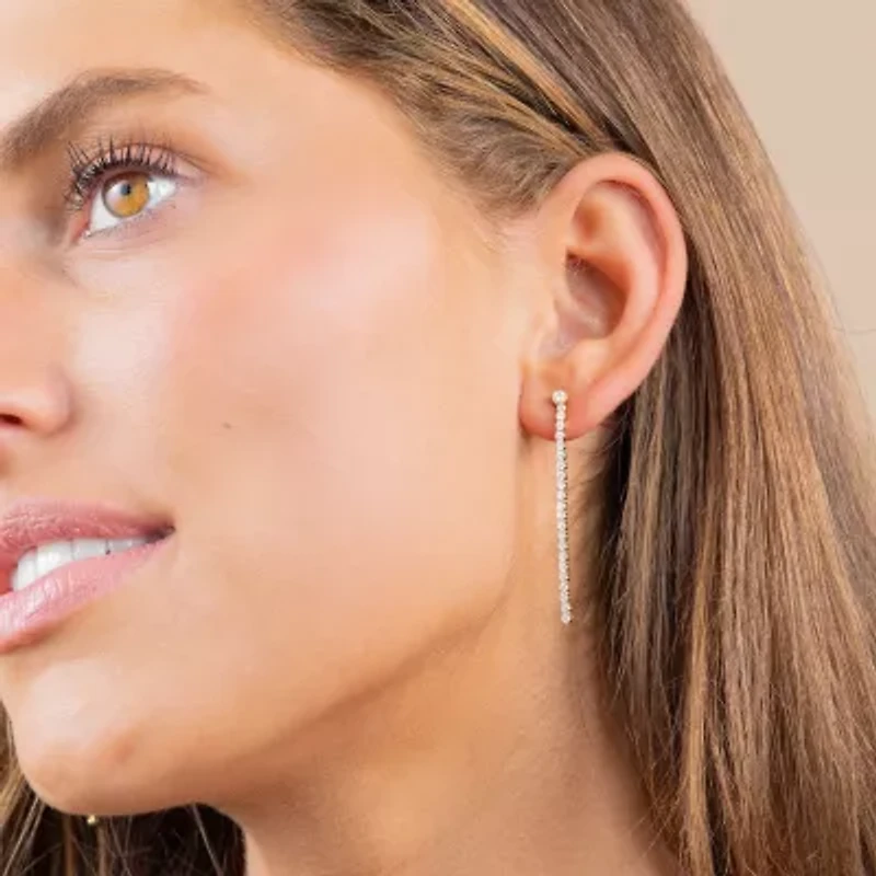 (H-I / I1) Womens 1 CT. T.W. Lab Grown White Diamond 10K Gold Drop Earrings