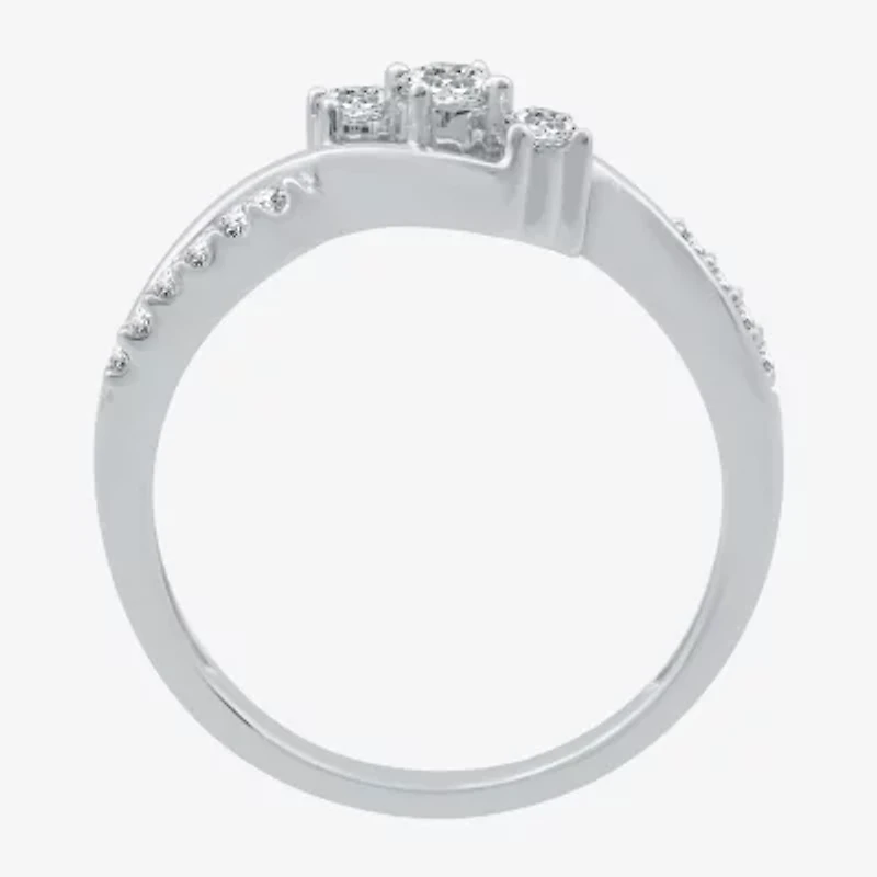 Love Lives Forever 1/3 CT.T.W. Natural Diamond 10K Gold 3-Stone Promise Ring