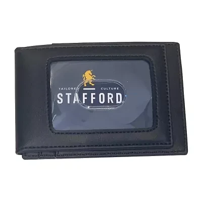 Stafford Leather Magnetic Card Case Mens Slim Fold Wallet
