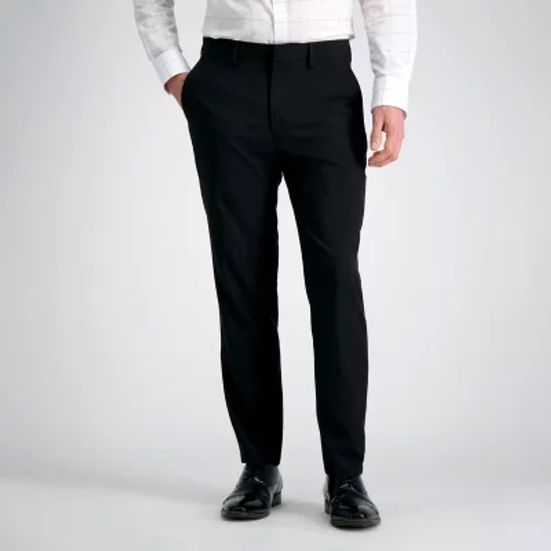 Haggar Smart Wash With Repreve Mens Comfort Waistband Slim Fit Dress Flat Front Pant