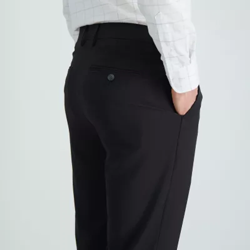 Haggar Smart Wash With Repreve Mens Comfort Waistband Slim Fit Dress Flat Front Pant