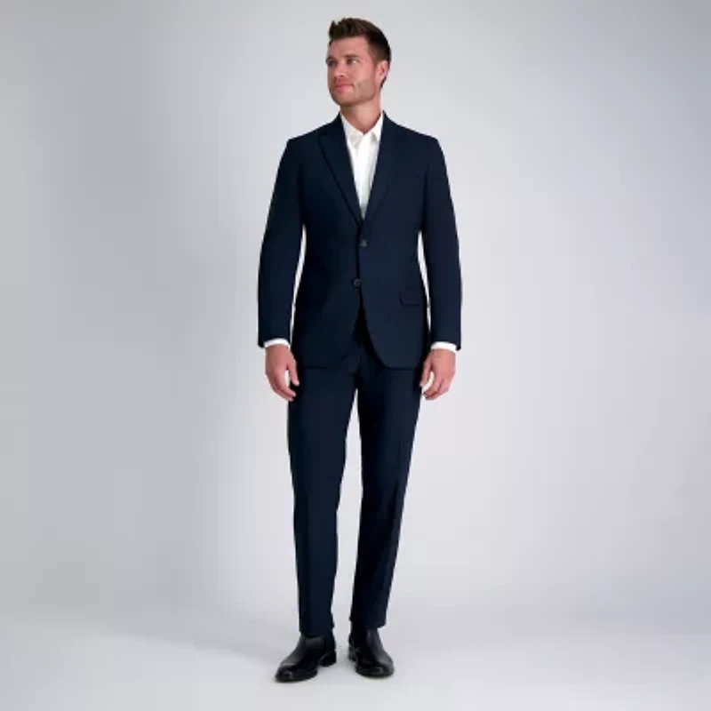 Haggar JMH Grid Mens Regular Fit Dress Flat Front Pant