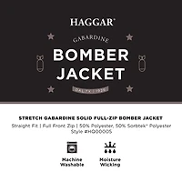Haggar Stretch Gabardine Mens Lightweight Bomber Jacket