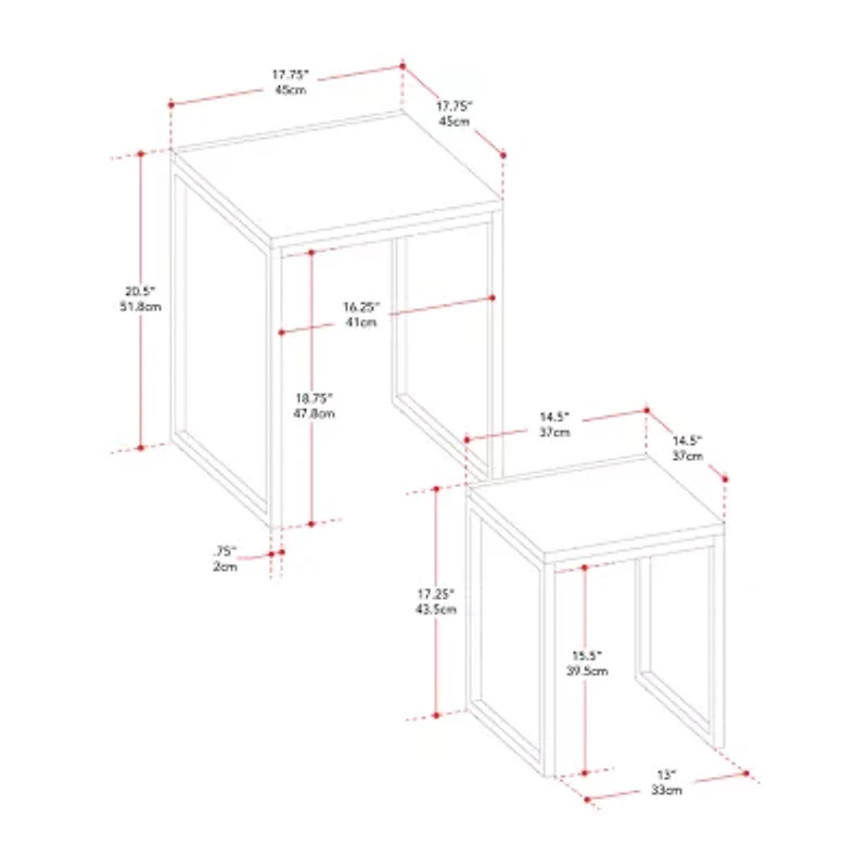 Corliving 2-pc. Nesting Tables