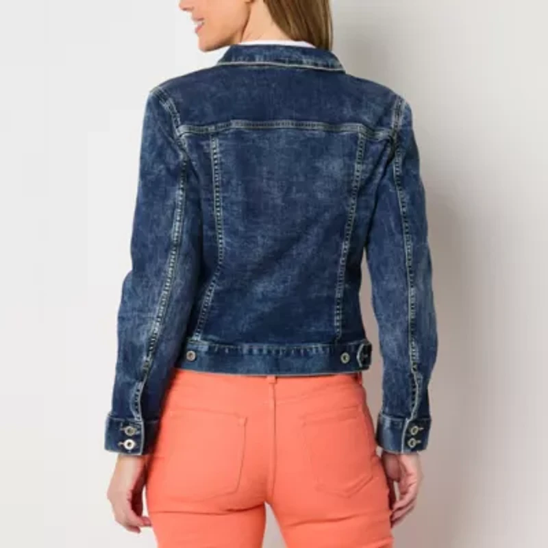 Liz Claiborne Womens Denim Lightweight Jacket