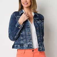 Liz Claiborne Womens Denim Lightweight Jacket